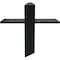 Ekena Millwork 2 1/2"W x 12"D Floating Steel Heavy Duty Wall Mount, Powder Coated Black BKTM02X12FWPBL - alternate 6